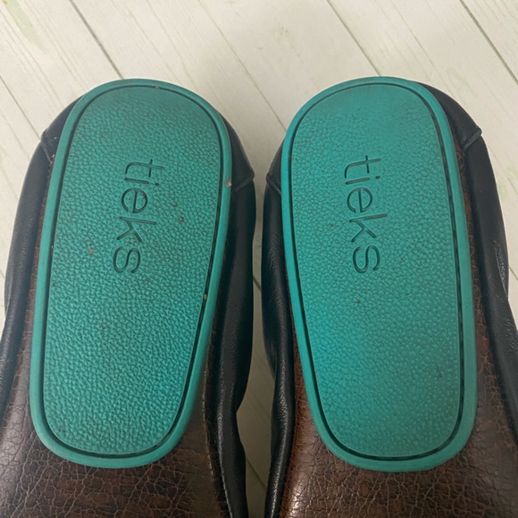 Tieks By Gavriell Ballet Flats Shoes Black Leather Smooth Foldable Size 8 Women - Picture 4 of 14